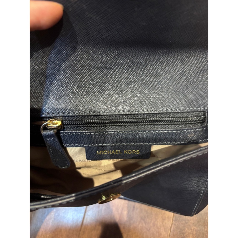Michael Kors Ava Extra Small Navy Blue Saffiano Leather Top Handle Satchel Bag - Picture 3 of 3